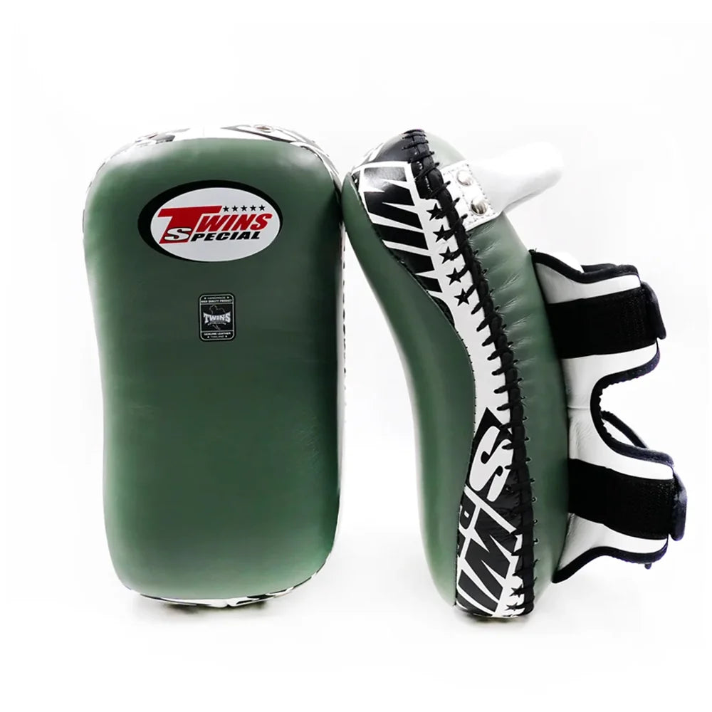 Twins Special KPL-12 Deluxe Kicking Pads - Olive/White