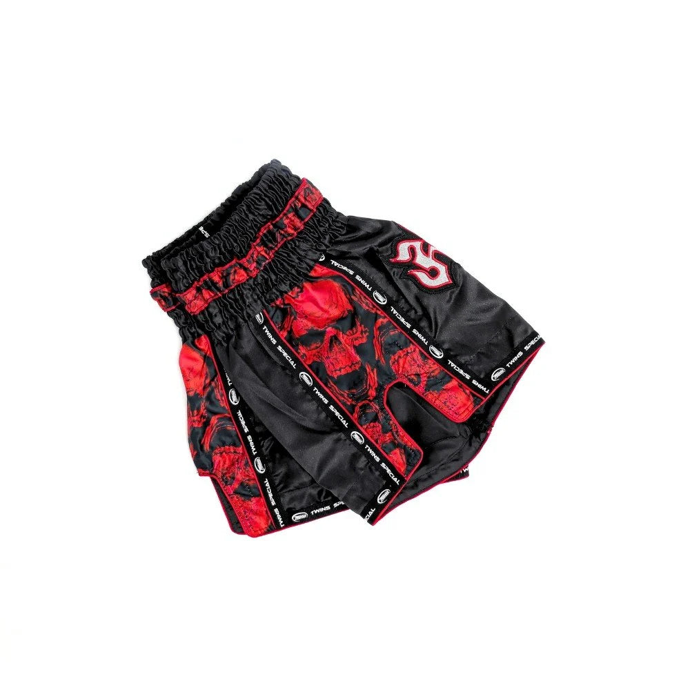Twins Special TBS-Skull Muay Thai Shorts - Red