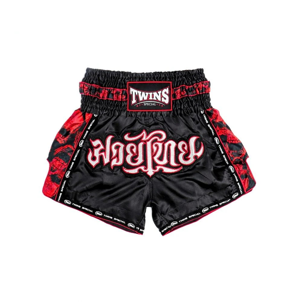 Twins Special TBS-Skull Muay Thai Shorts - Red