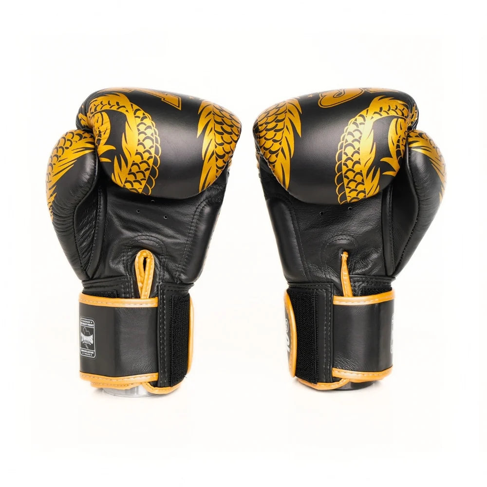 Twins Special FBGVL3-49 Dragon Boxing Gloves - Black/Gold