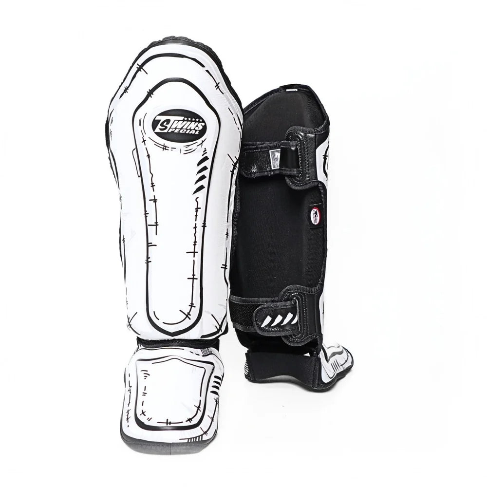 Twins Special FSGL10-66 Comic Shin Guards - White
