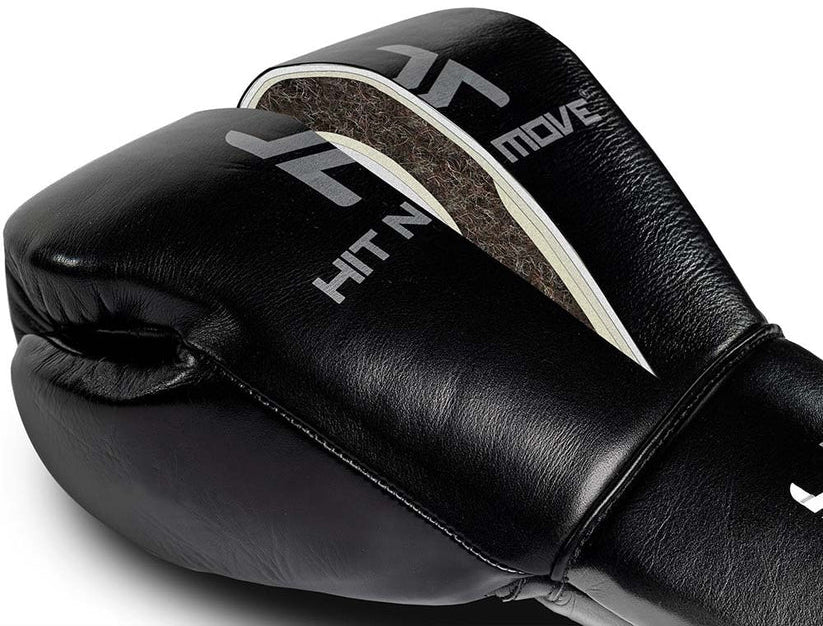 Hit N Move Horse Hair Suvari Boxing Gloves - Lace Up - Black