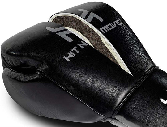 Hit N Move Horse Hair Suvari Boxing Gloves - Lace Up - Black