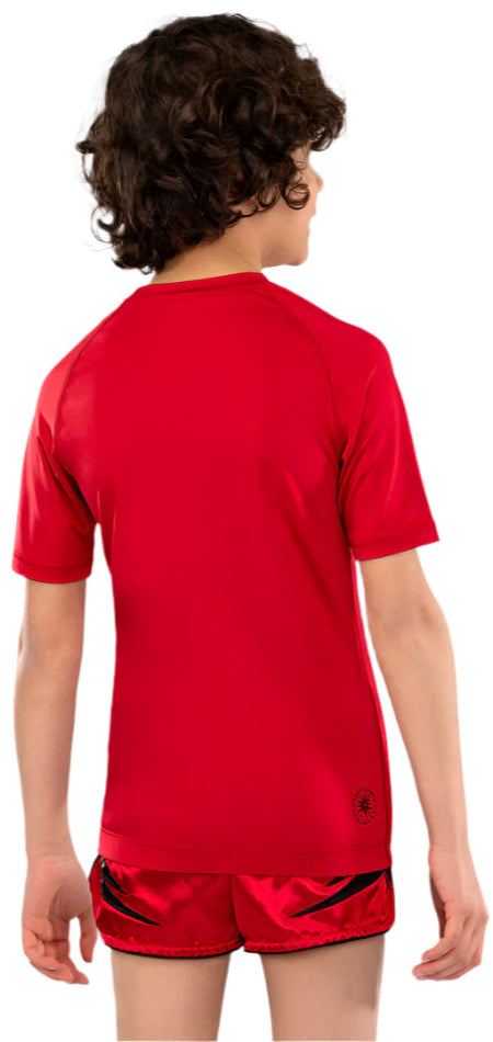 Venum Contender Kids Rashguards Short Sleeves - Cherry Red