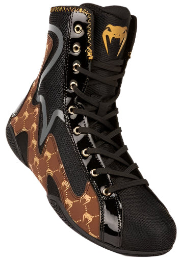 Venum Elite Evo Monogram Boxing Shoes – Black/Brown