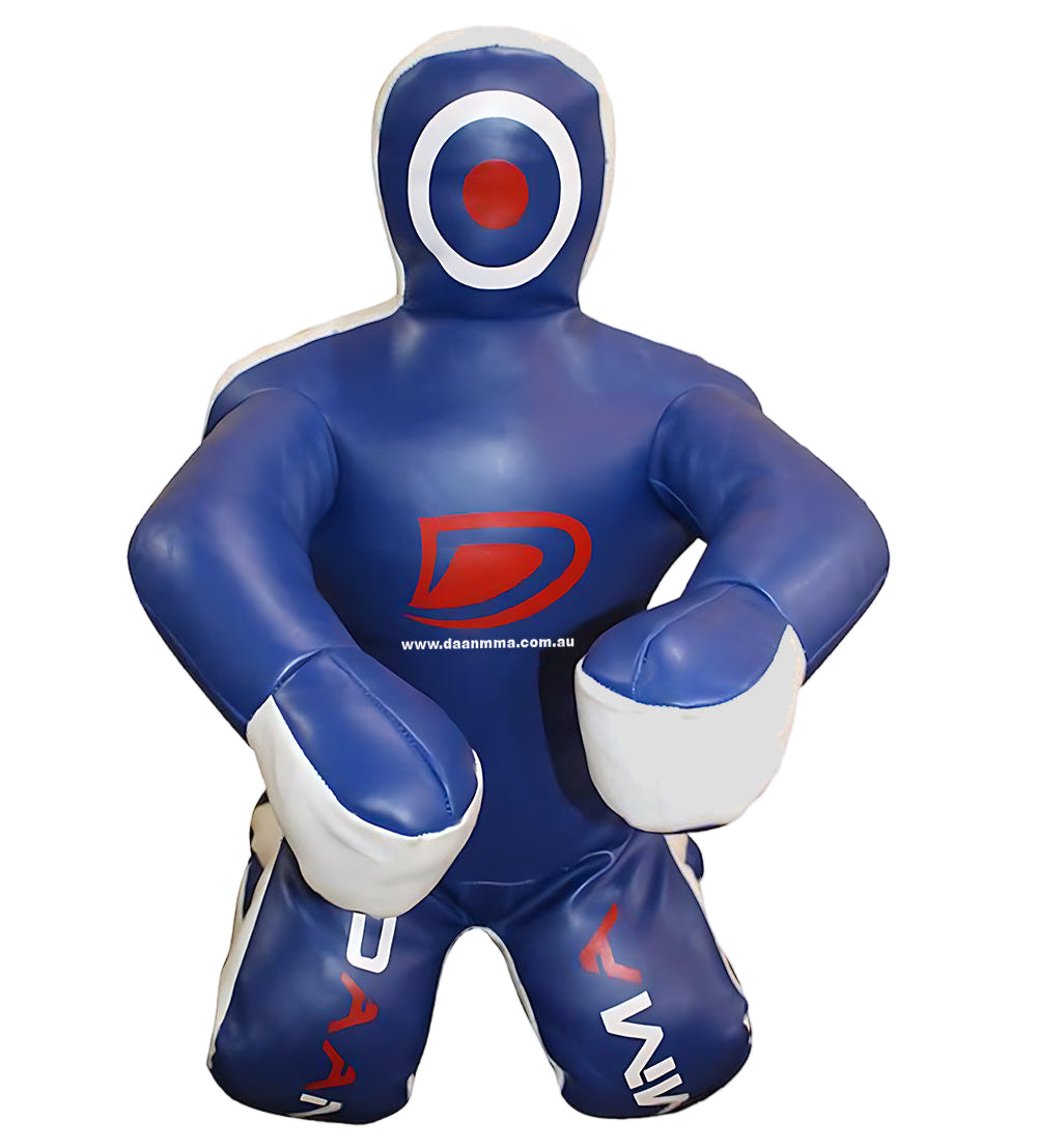 DAAN MMA BJJ Leather Grappling Dummy – Blue/White