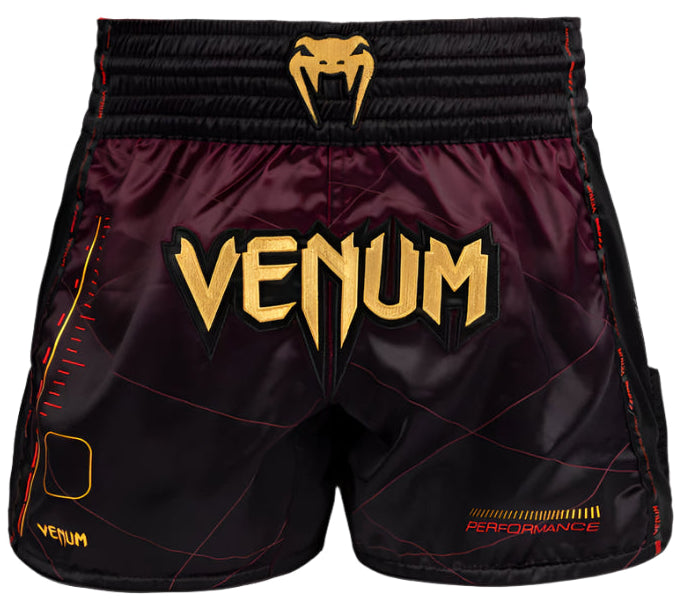 Venum Tactical XT Muay Thai Shorts - Black/Burgundy/Gold