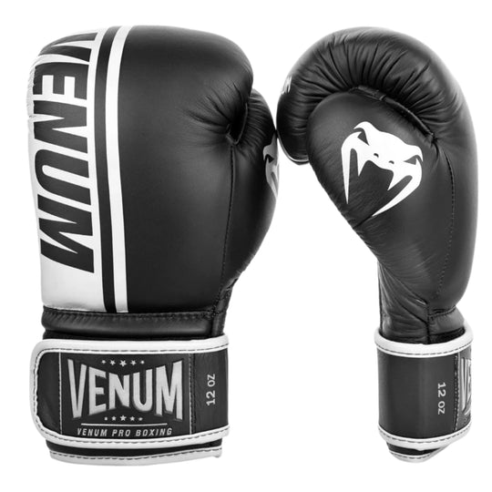 Venum Shield Pro Boxing Gloves Velcro - Black/White