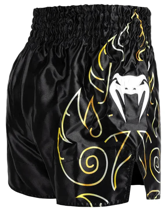 Venum VTC Flames Muay Thai Shorts - Black/Gold