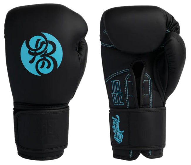 Powrbox Undefeated Velcro Gloves - Soliman - Matte Black/Blue