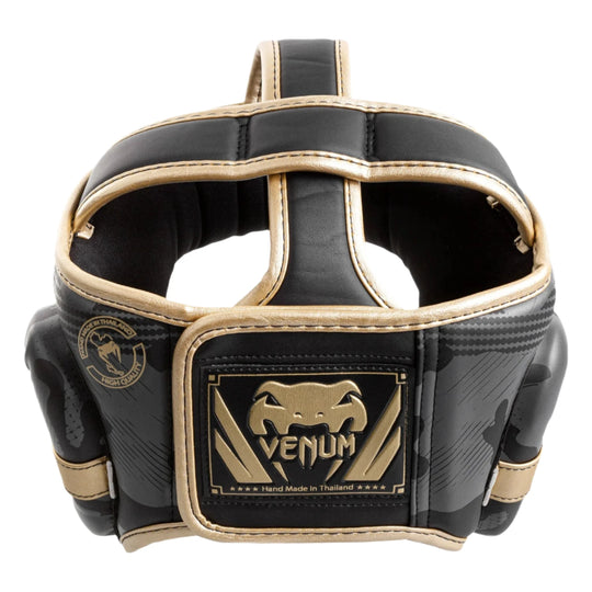 Venum Elite Boxing Headgear - Dark Camo/Gold