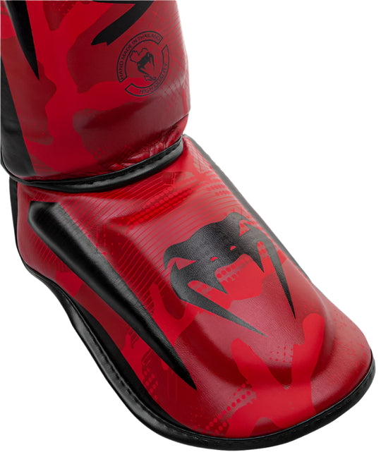 Venum Elite Shin Guards - Red Camo