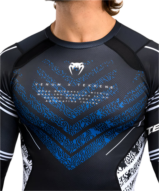 Venum X TEKKEN 8 - Jin Kazama Rashguard - Blue/Black/White