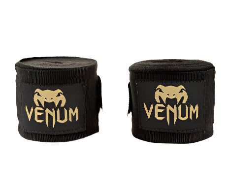 Venum Kontact Boxing Hand Wraps - Black/Gold - 4.5m (180 in)