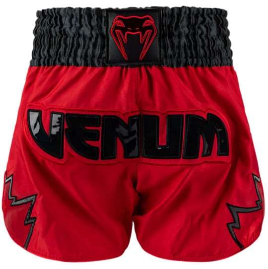 Venum Inferno Muay Thai Shorts - Red/Charcol Grey/Black