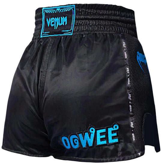 Venum x Dua Muay Thai Shorts - Black/Electric Blue