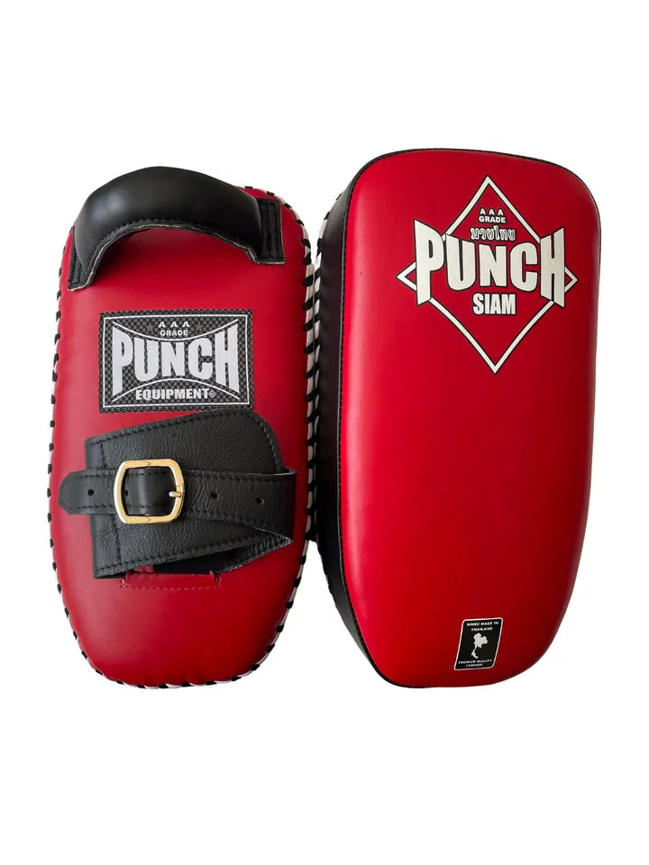 Punch Thai Pad - Siam™ - Leather- Single Strap Buckle - Red/White