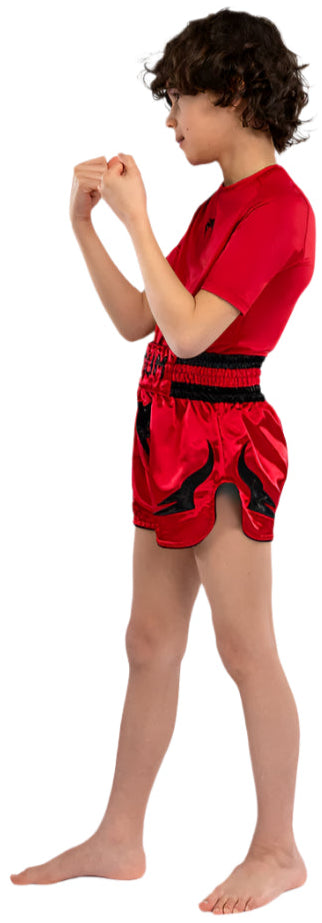 Venum Inferno Kids Thai Shorts - Cherry Red