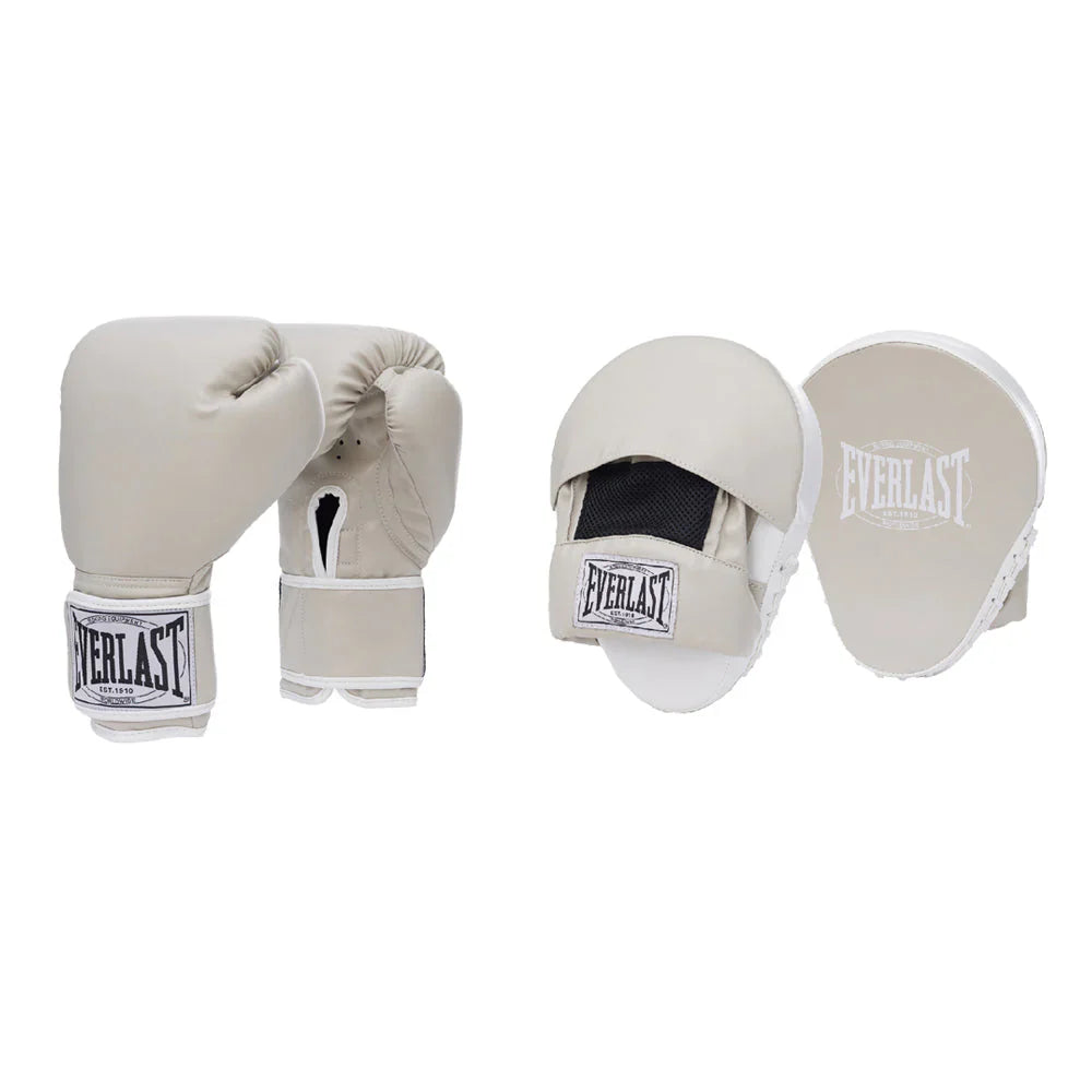 Everlast 1910 Mitt Kit - 10 oz - Sable/White