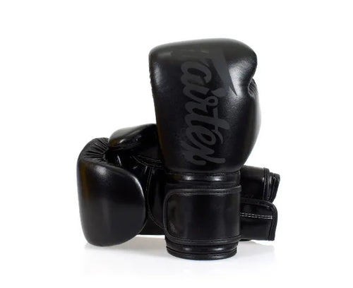 Fairtex Solid Black Boxing Gloves