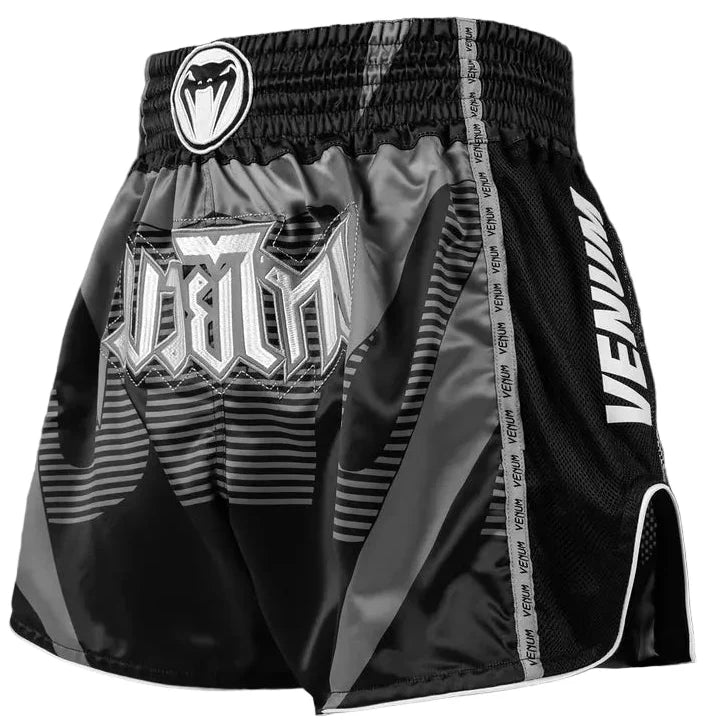Venum Adrenaline Muay Thai Shorts - Black/Silver Grey