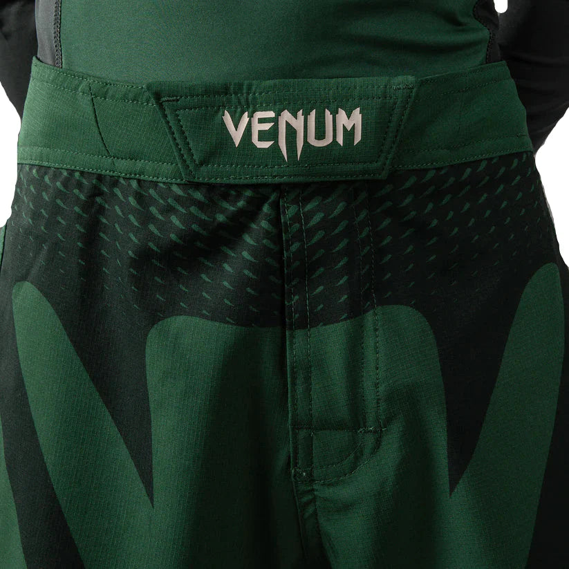 Venum Attack Kids Fightshorts - Forest Green/ Off White