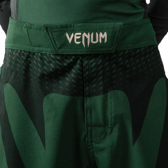 Venum Attack Kids Fightshorts - Forest Green/ Off White