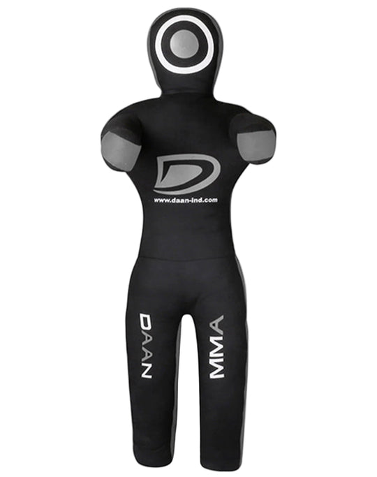 Black MMA fighting Dummy with DAAN MMA branding on a gray background