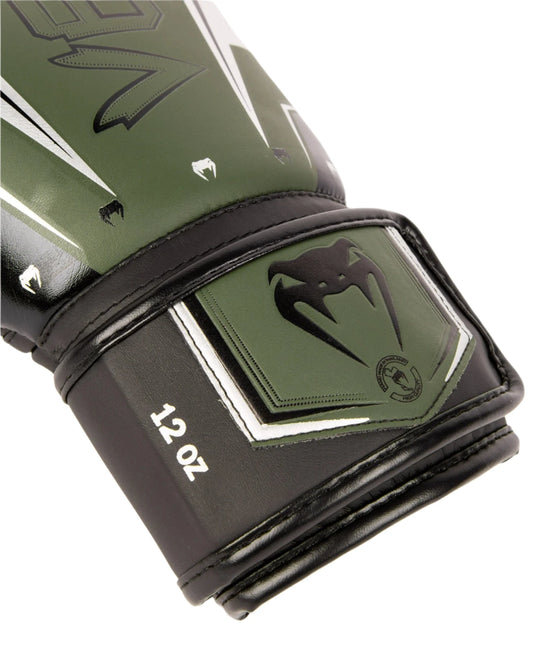Venum Elite Evo Boxing Gloves - Khaki/Silver