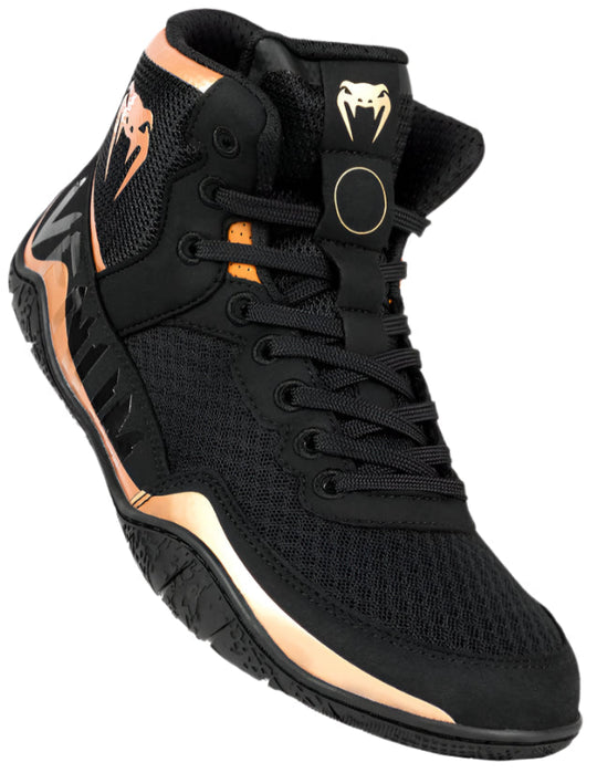 Venum Elite Wrestling Shoes - Black/Bronze