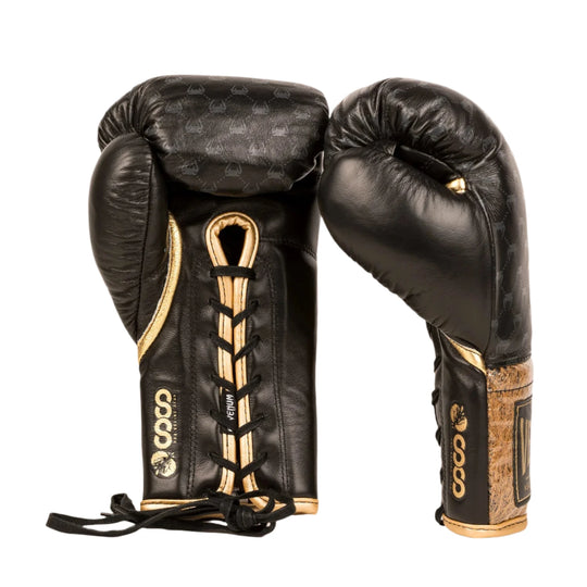 Venum Coco Monogram Pro Lace Up Boxing Gloves - Intense Black