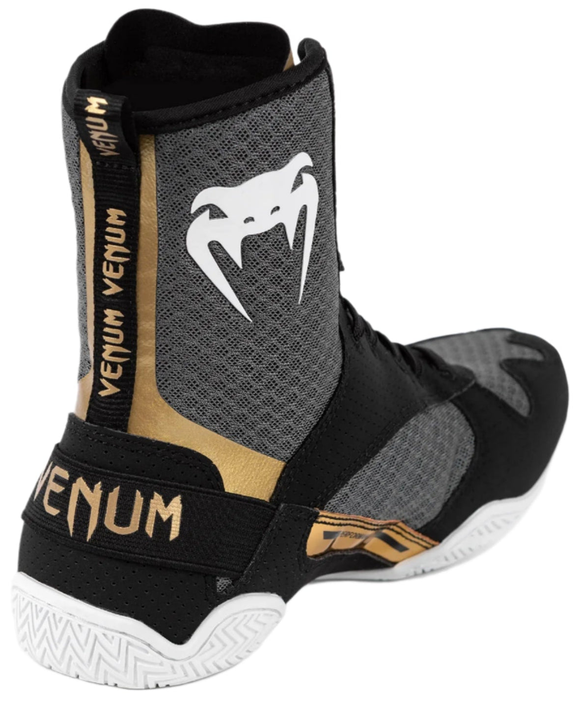 Venum Elite Boxing Shoes - Black/White/Gold