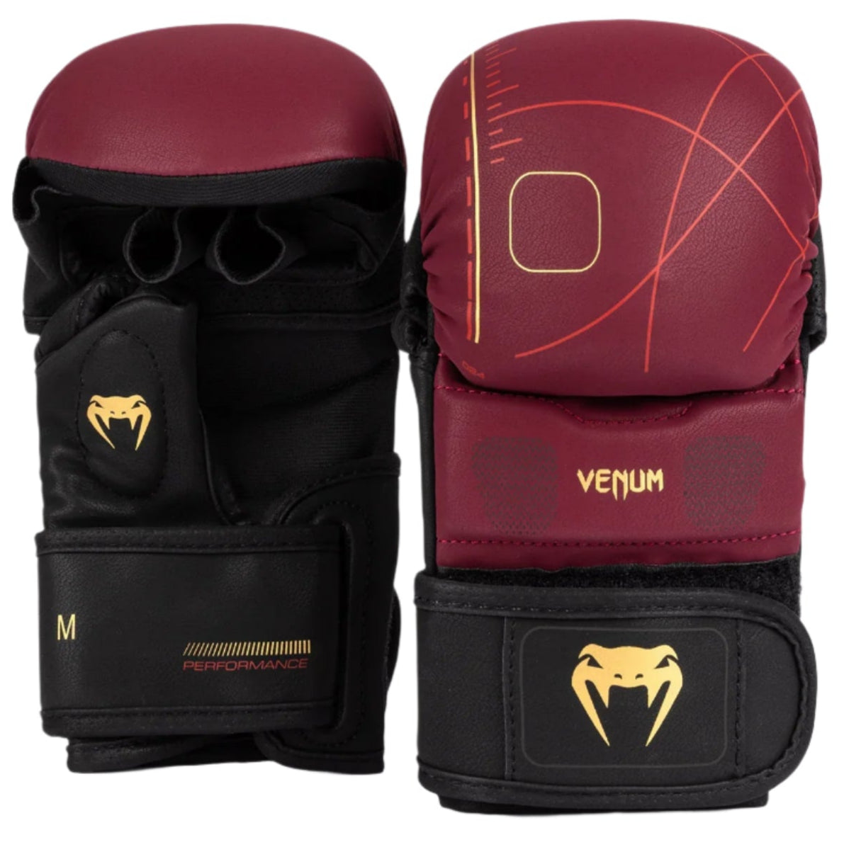 Venum Tactical XT Sparring Gloves - Black/Burgundy/Gold