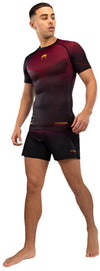 Venum Tactical XT Short Sleeve Rashguard - Black/Burgundy/Gold