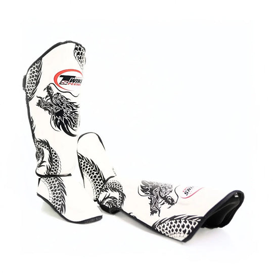 Twins Special FSGL10-49 Dragon Shin Guards - Black/White