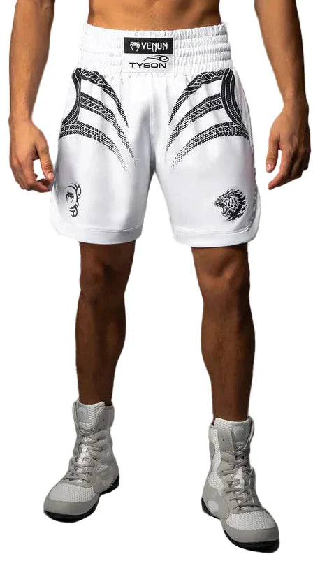 Venum x Mike Tyson Tiger Boxing Shorts - Optical White/Deep Black