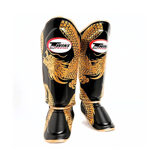 Twins Special FSGL10-49 Dragon Shin Guards - Gold/Black