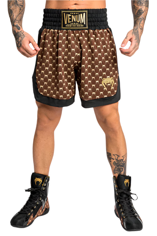 Venum Monogram Boxing Short - Black/Brown
