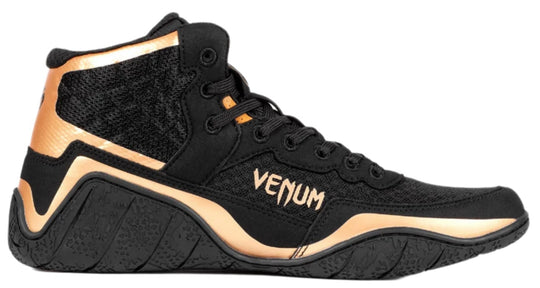 Venum Elite Wrestling Shoes - Black/Bronze
