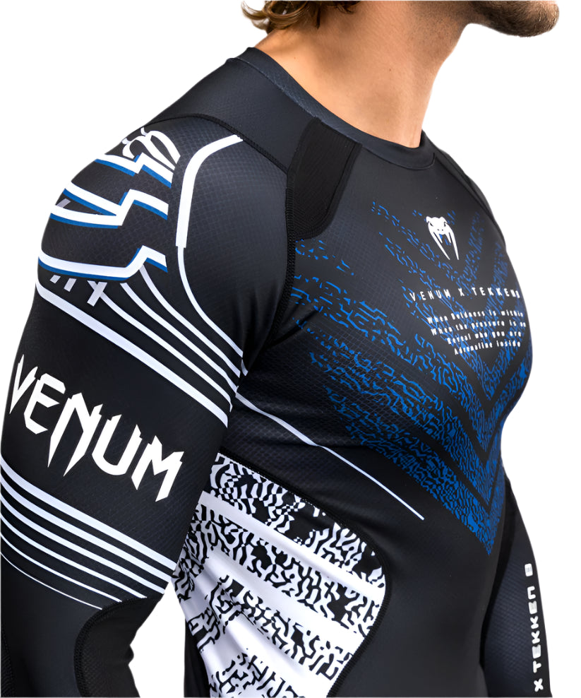 Venum X TEKKEN 8 - Jin Kazama Rashguard - Blue/Black/White