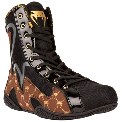 Venum Elite Evo Monogram Boxing Shoes – Black/Brown