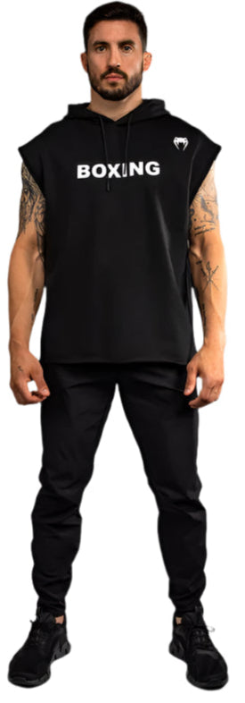 Venum VT Boxing Sleeveless Hoodie - Black/White