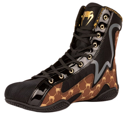 Venum Elite Evo Monogram Boxing Shoes – Black/Brown