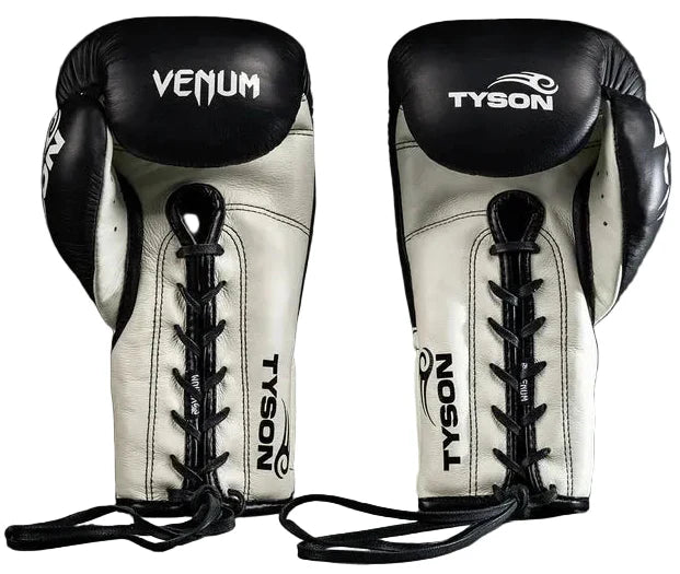 Venum Giant 2.0 Mike Tyson Pro Boxing Gloves with Laces - Deep Black/Optical White
