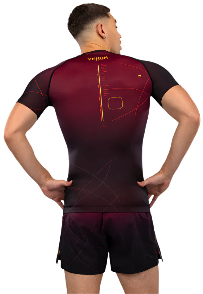 Venum Tactical XT Short Sleeve Rashguard - Black/Burgundy/Gold
