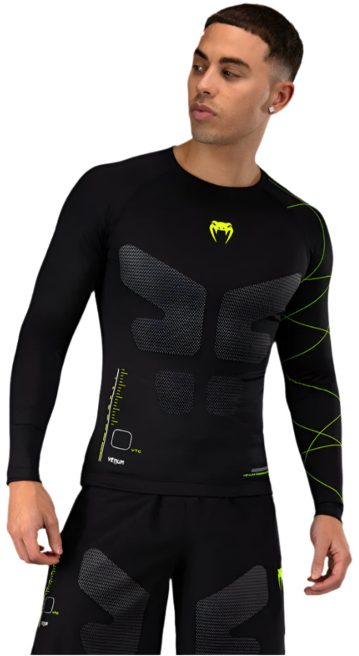 Venum Training Camp 4.0 Long Sleeve Rashguard - Black/Neon Green