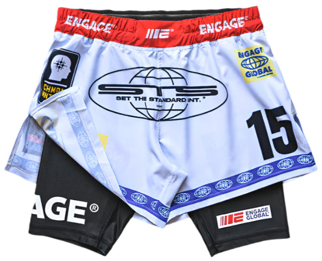 Engage Racer 2-in-1 Hybrid Shorts - White