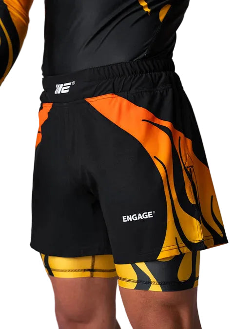 Engage Nebula 2-in-1 Hybrid Shorts - Orange
