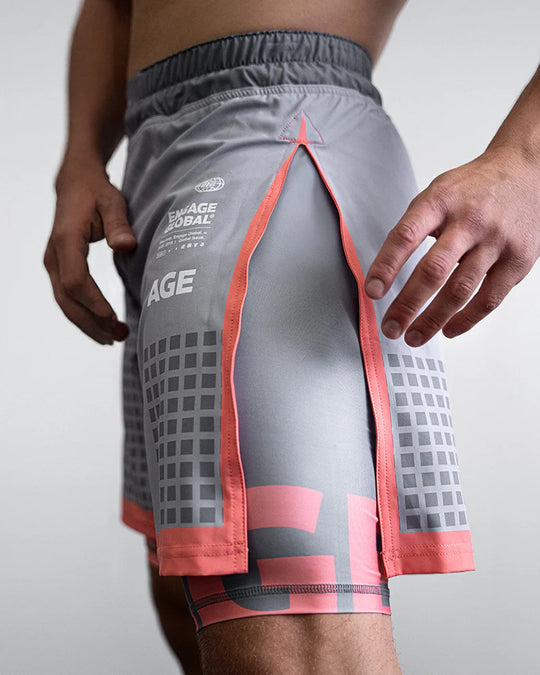 Engage Grid Tech 2-in-1 Gladiator Shorts - Grey