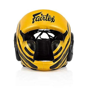 Fairtex Diagonal Vision Sparring Headguard Lace Up - Yellow